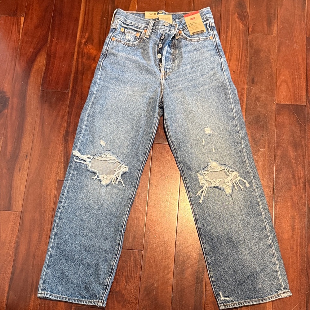 Classic Blue Distressed Men's Jeans